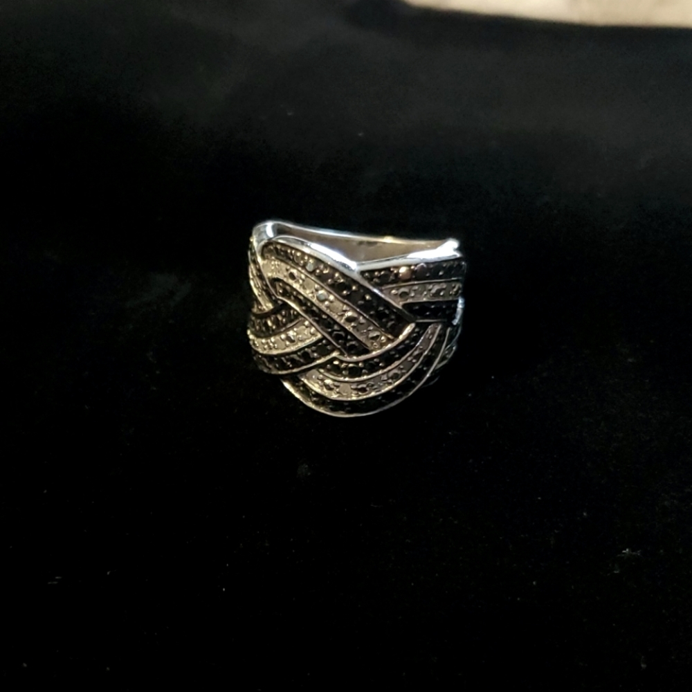 2/$80 - Genuine Black & White Diamond Ring